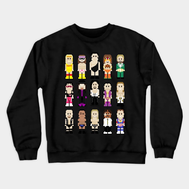 8-Bit Wrestlers: Generations Crewneck Sweatshirt by Alcreed